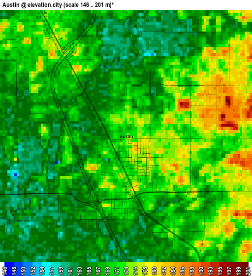 Austin elevation map