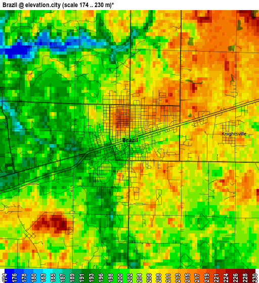 Brazil elevation map