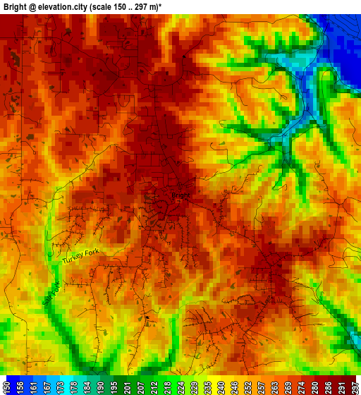 Bright elevation map