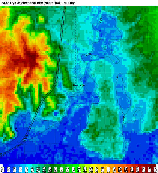 Brooklyn elevation map