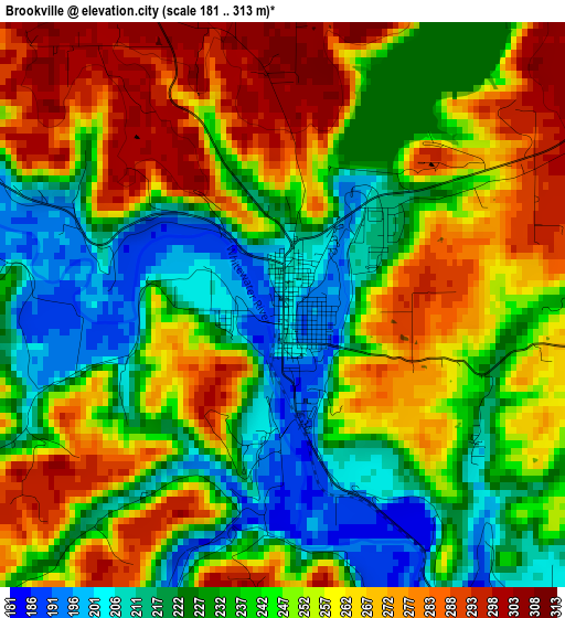 Brookville elevation map