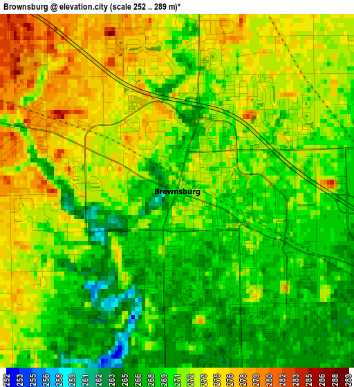 Brownsburg elevation map