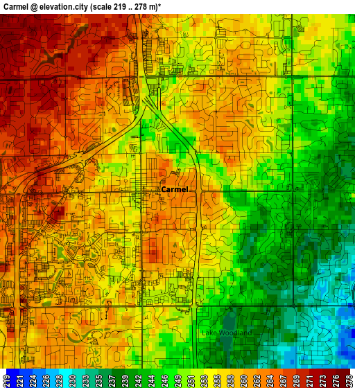 Carmel elevation map