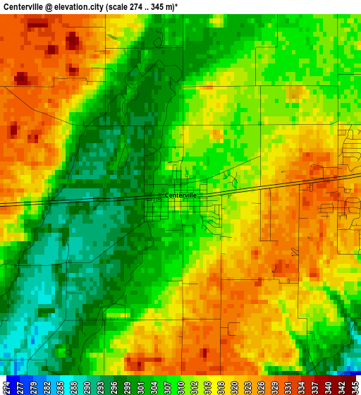 Centerville elevation map