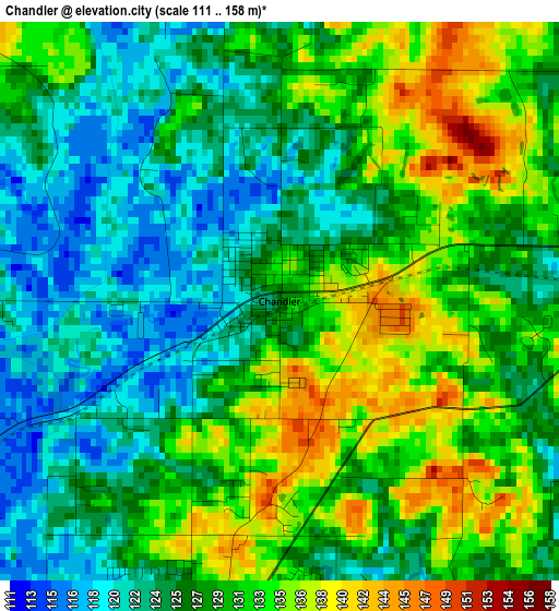 Chandler elevation map