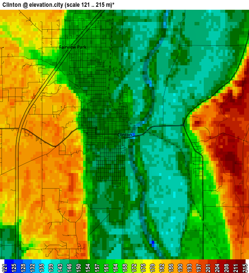 Clinton elevation map