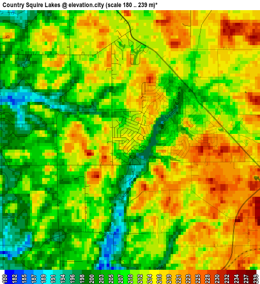 Country Squire Lakes elevation map