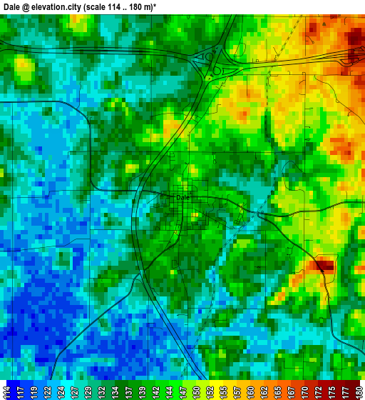 Dale elevation map