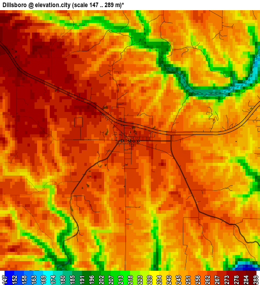 Dillsboro elevation map