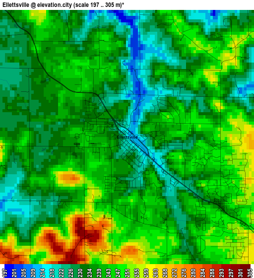 Ellettsville elevation map