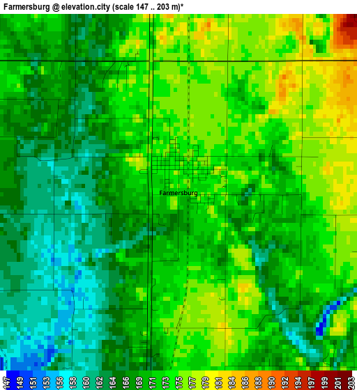 Farmersburg elevation map