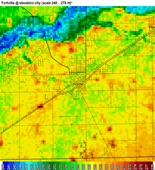 Fortville elevation map