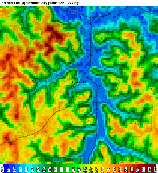 French Lick elevation map