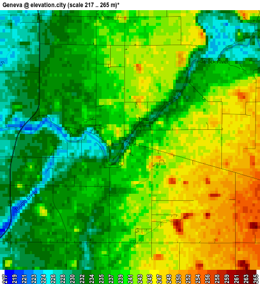 Geneva elevation map