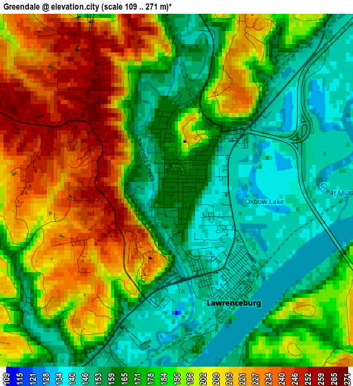 Greendale elevation map