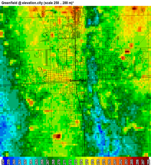 Greenfield elevation map