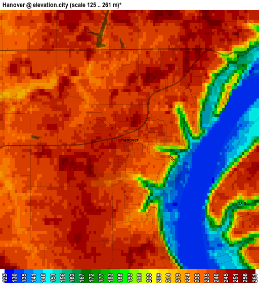 Hanover elevation map