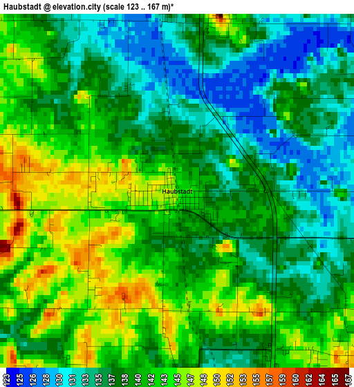 Haubstadt elevation map