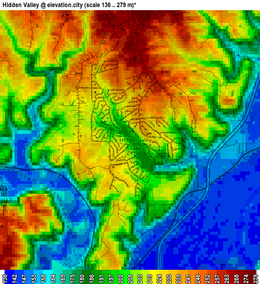 Hidden Valley elevation map