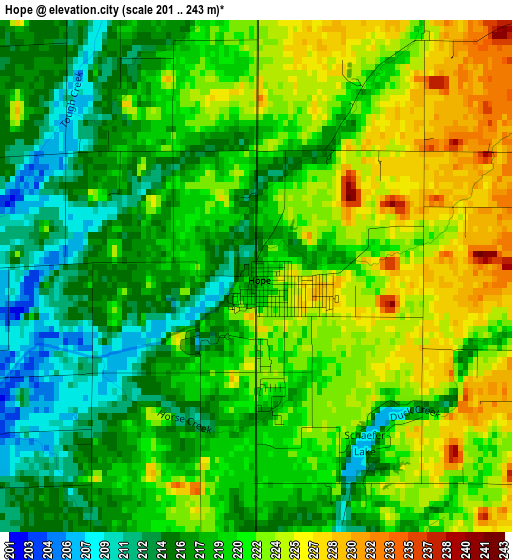 Hope elevation map