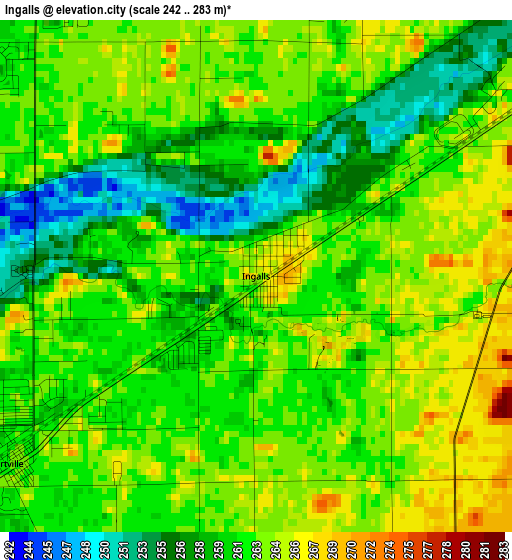 Ingalls elevation map