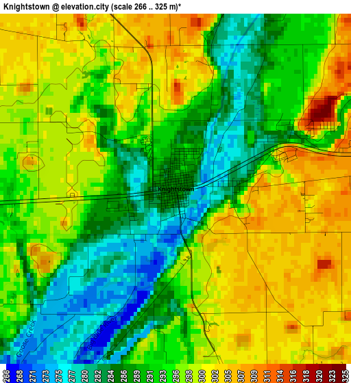 Knightstown elevation map