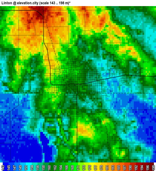 Linton elevation map