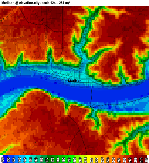 Madison elevation map