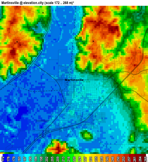 Martinsville elevation map