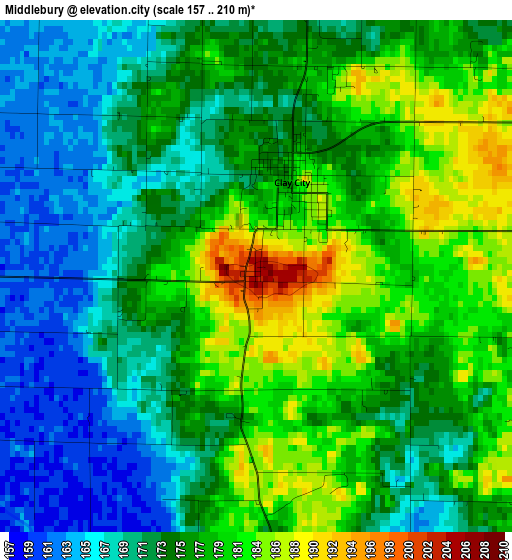 Middlebury elevation map