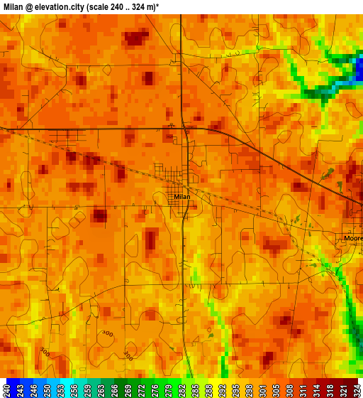 Milan elevation map