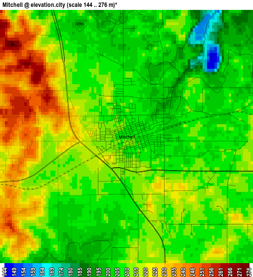 Mitchell elevation map