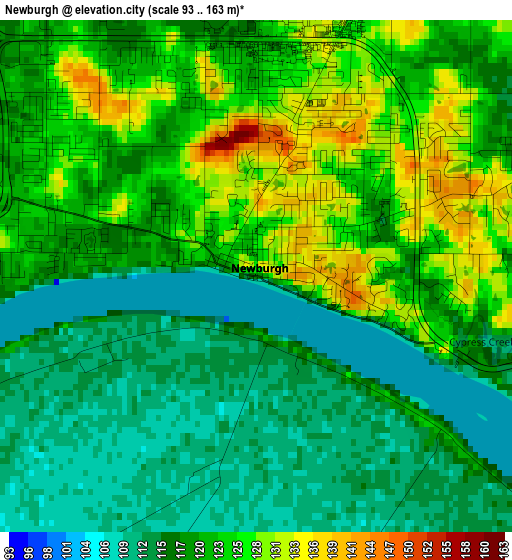 Newburgh elevation map