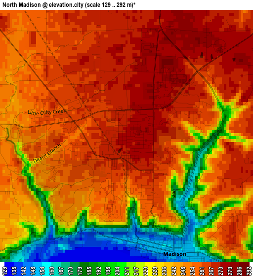 North Madison elevation map