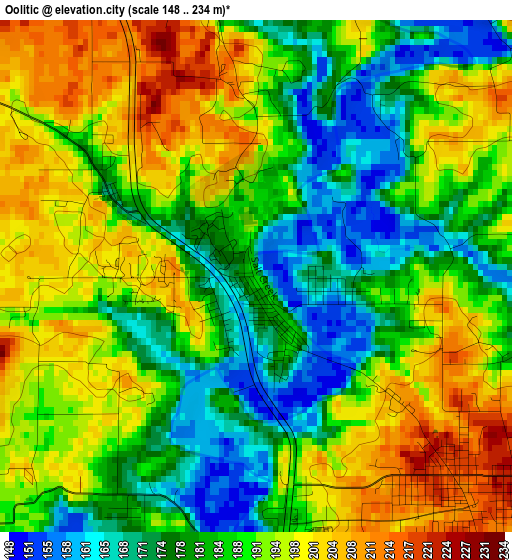 Oolitic elevation map