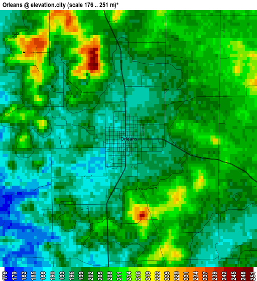 Orleans elevation map