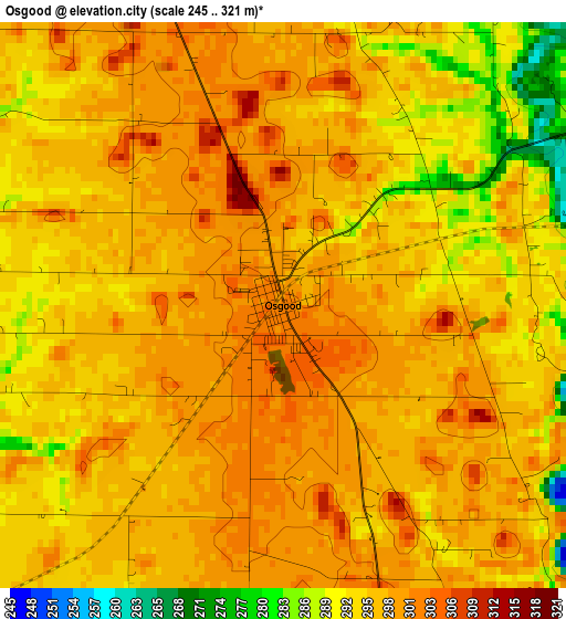 Osgood elevation map