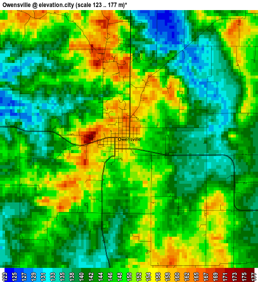 Owensville elevation map