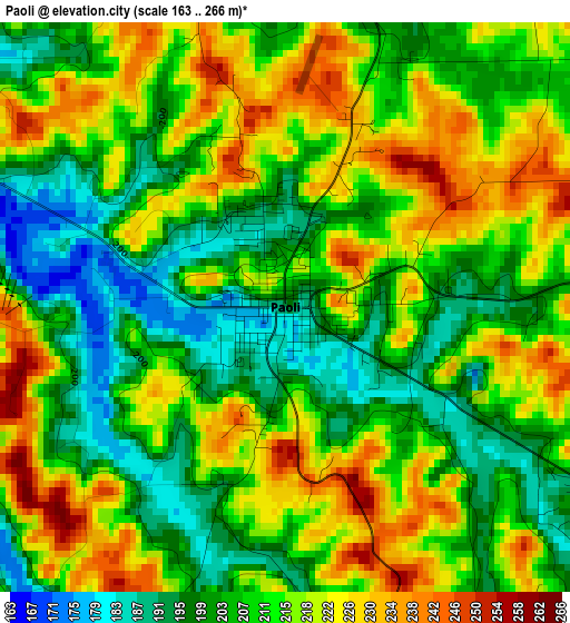 Paoli elevation map