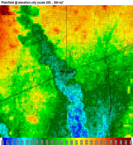 Plainfield elevation map