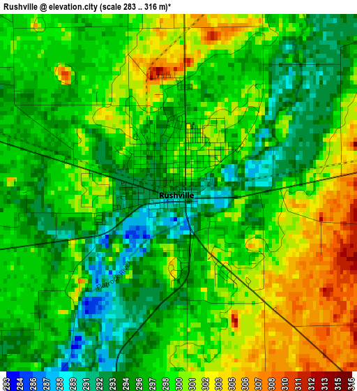 Rushville elevation map