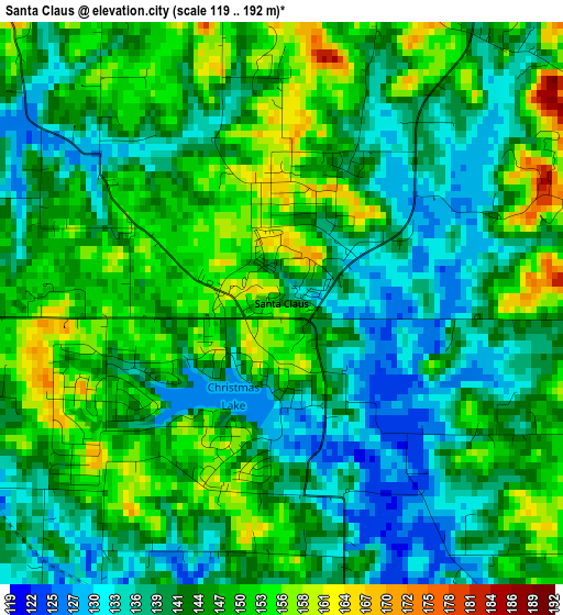 Santa Claus elevation map