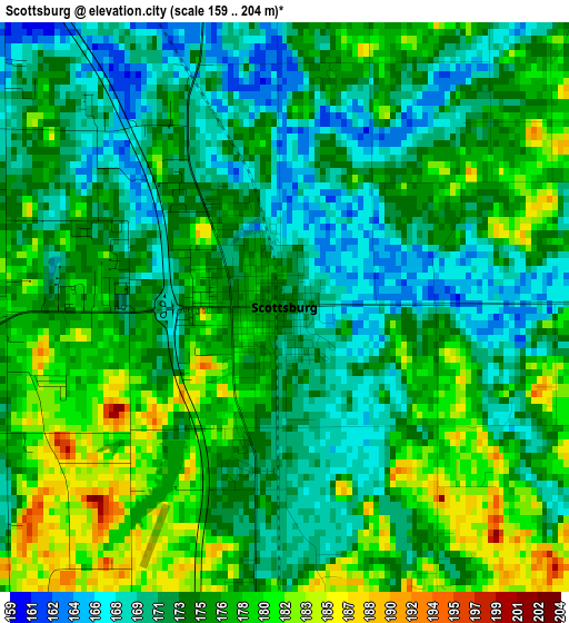 Scottsburg elevation map