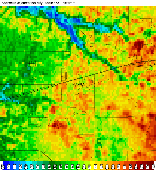 Seelyville elevation map