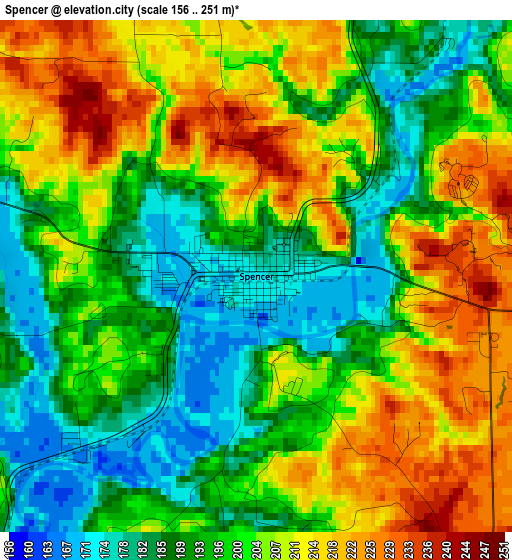 Spencer elevation map