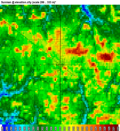 Sunman elevation map