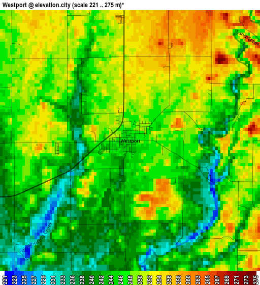 Westport elevation map