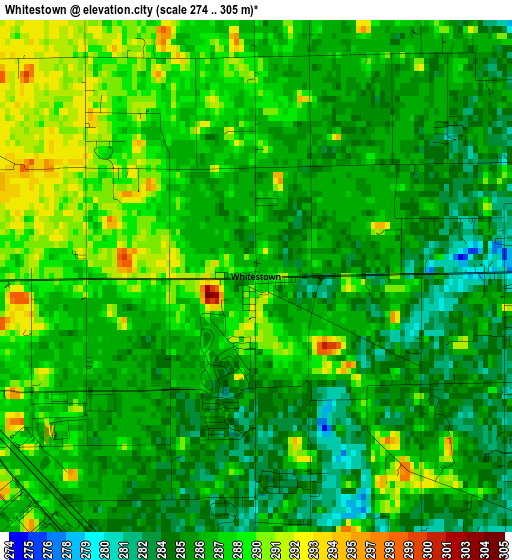 Whitestown elevation map