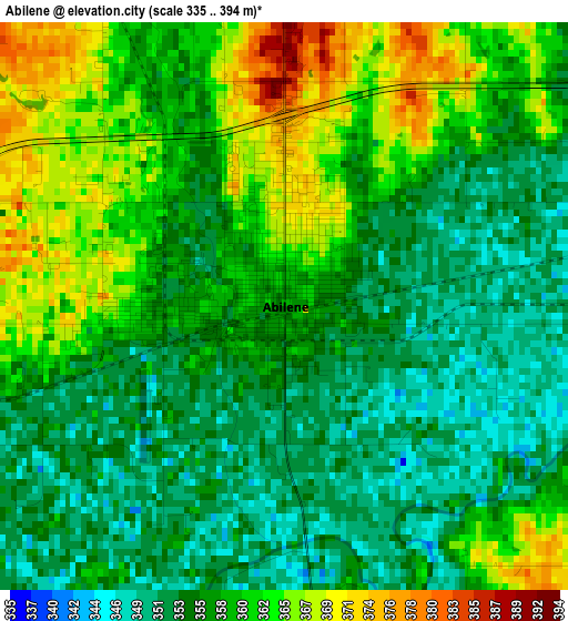 Abilene elevation map