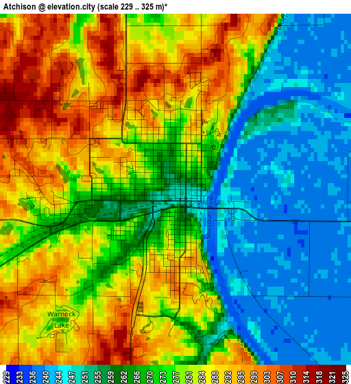 Atchison elevation map